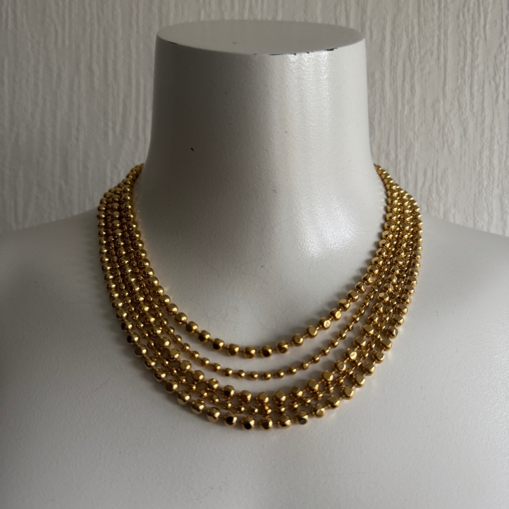 Vintage Goldtone Multi-Strand Beaded Necklace